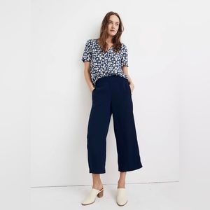 Madewell Navy Blue Huston Pull-On Crop Pants